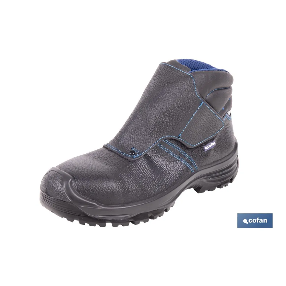 BOTA PIEL NEGRO CIERRE VELCRO S3 MODELO URIAN T 46