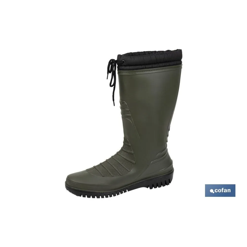 BOTA DE AGUA VERDE/NEGRA CON FORRO POLAR TALLA 42