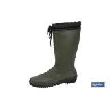 BOTA DE AGUA VERDE/NEGRA CON FORRO POLAR TALLA 42