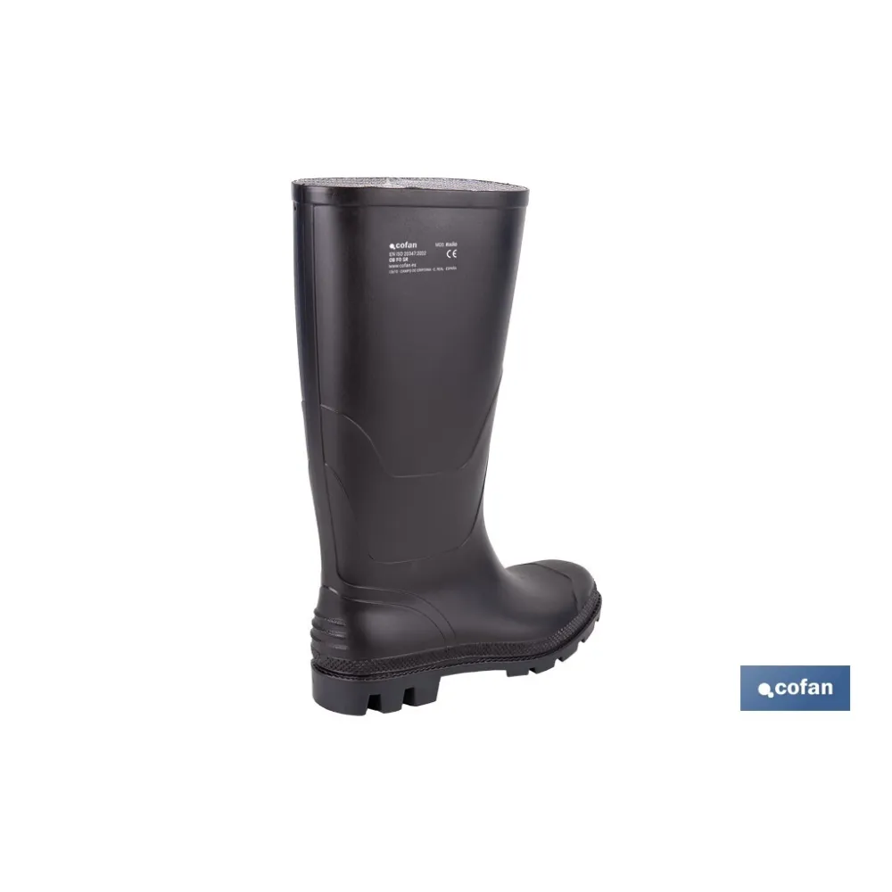 BOTA ALTA DE AGUA PVC NEGRA OB FO SR TALLA 41
