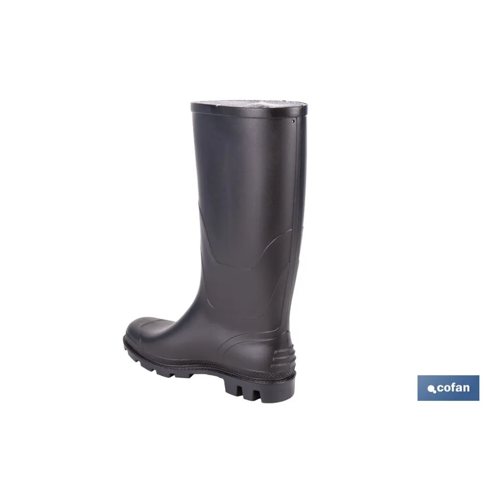 BOTA ALTA DE AGUA PVC NEGRA OB FO SR TALLA 43