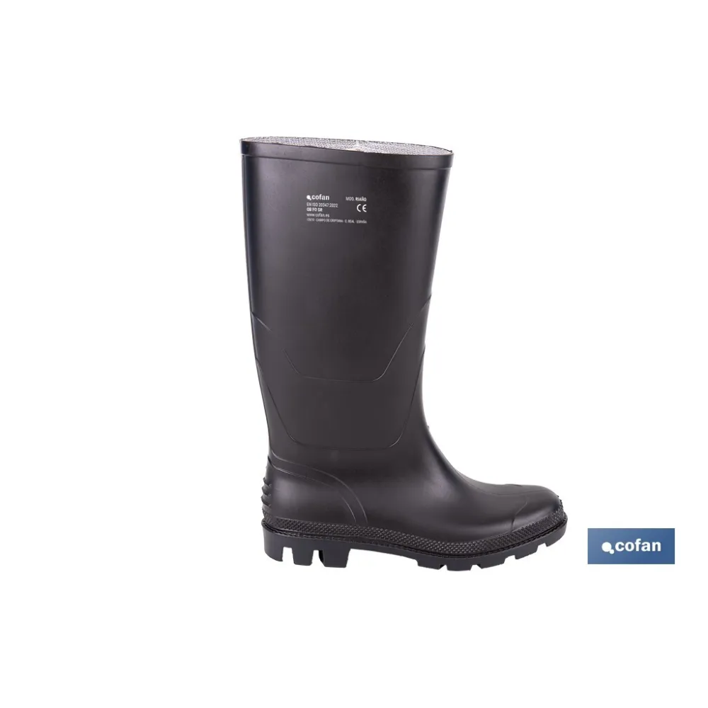 BOTA ALTA DE AGUA PVC NEGRA OB FO SR TALLA 44