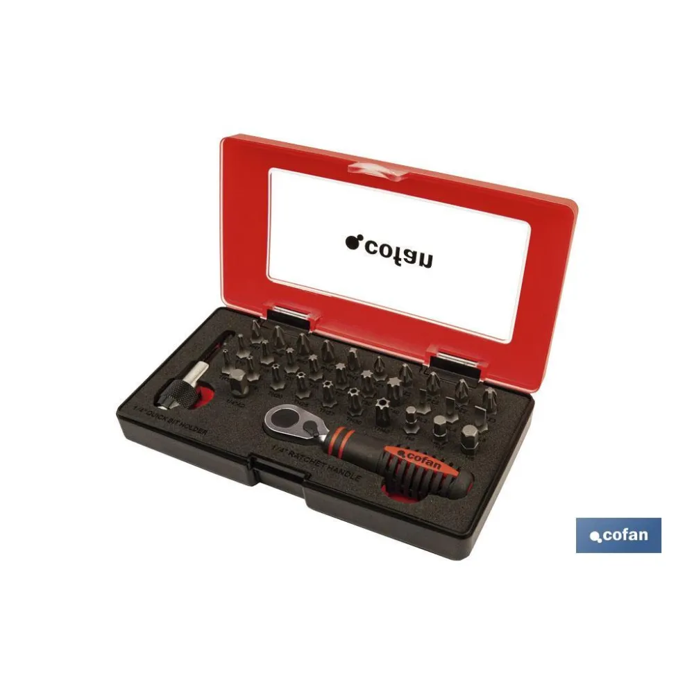 SET MINI CARRACA 1/4 CON PUNTAS (33 pcs.)