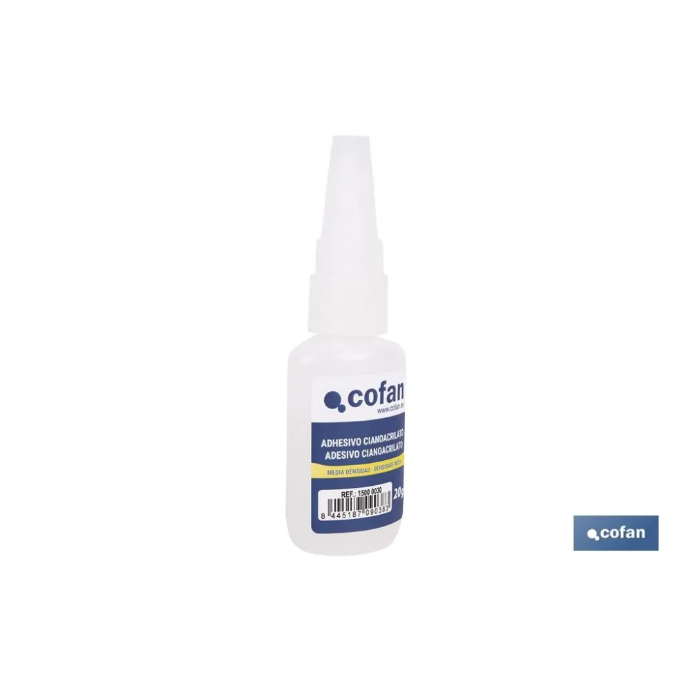 ADHESIVO CIANOACRILATO. MEDIA DENSIDAD 20 G
