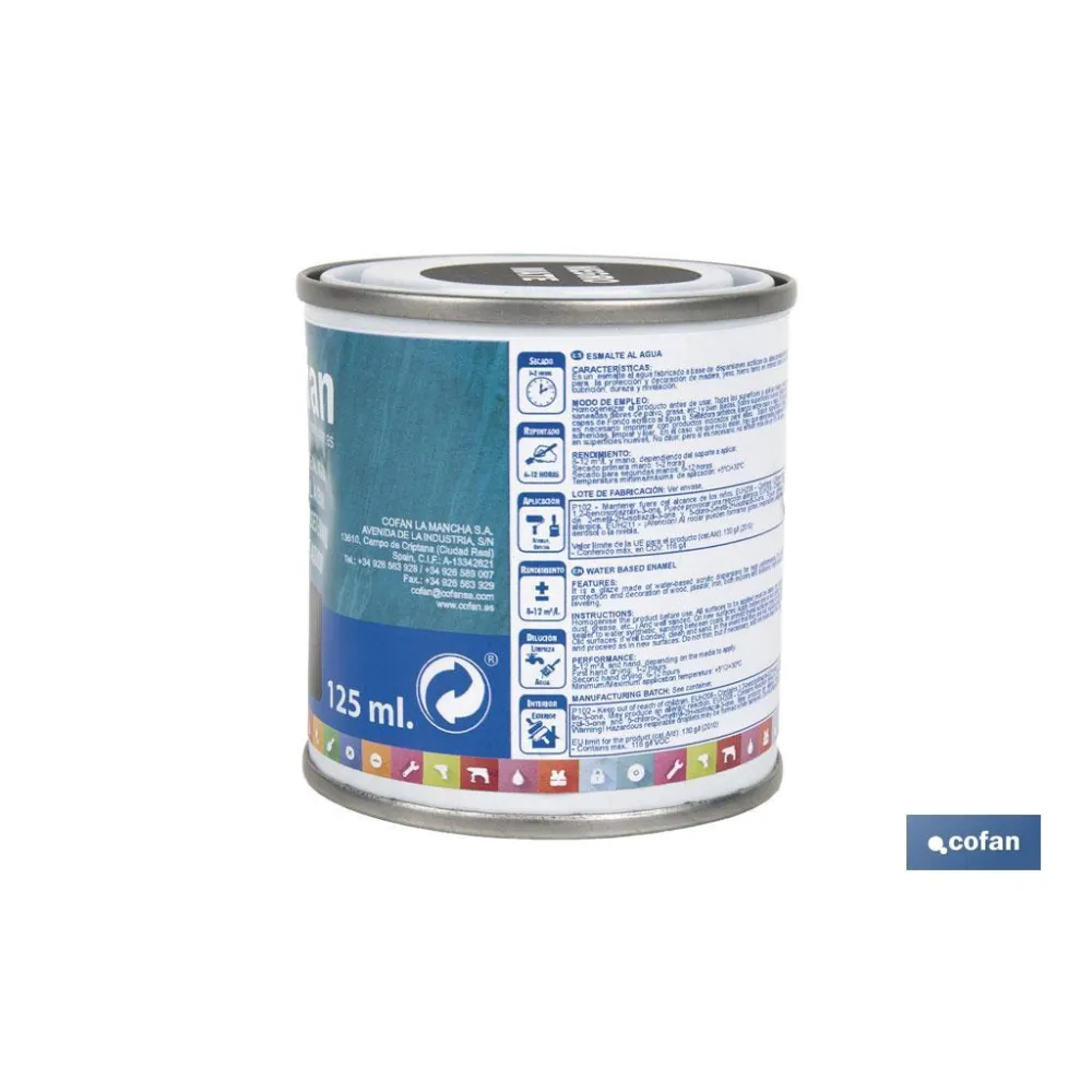 ESMALTE AL AGUA (125 ML) NEGRO MATE