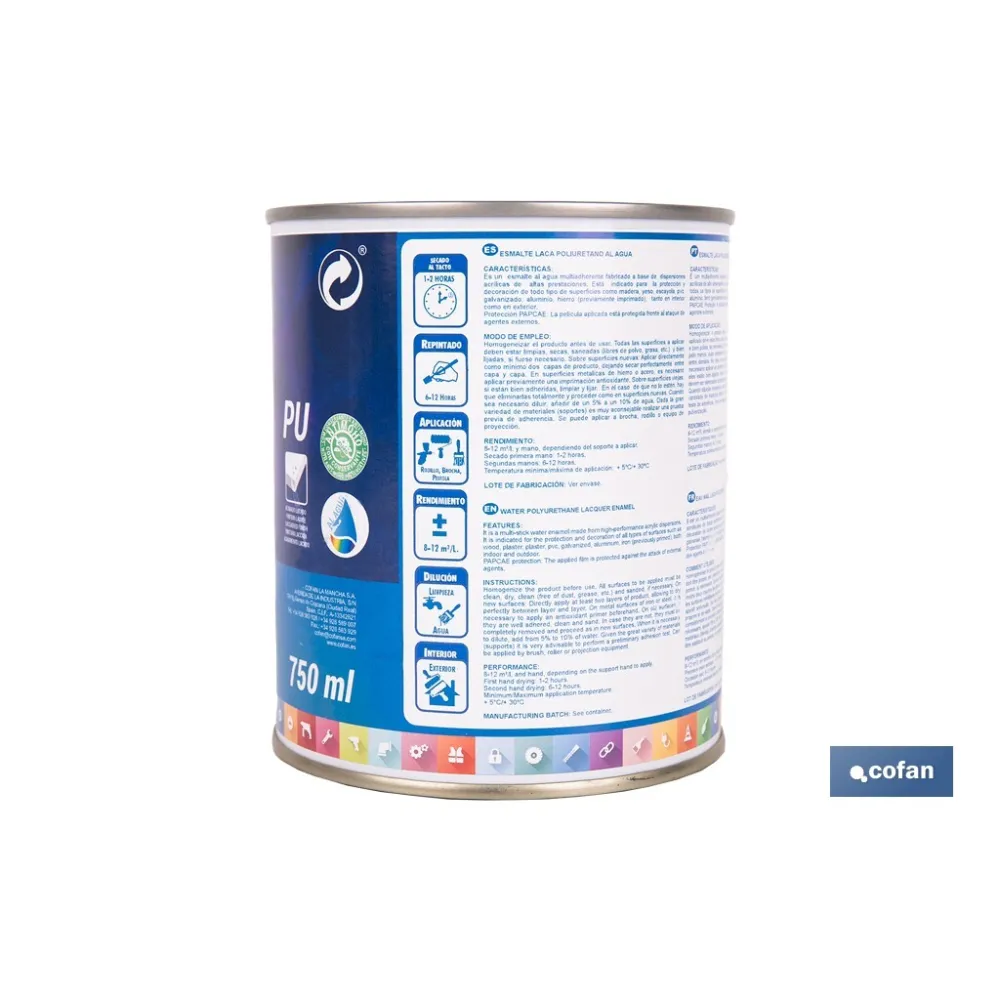 ESMALTE LACA AL AGUA BLANCO 4 L MATE