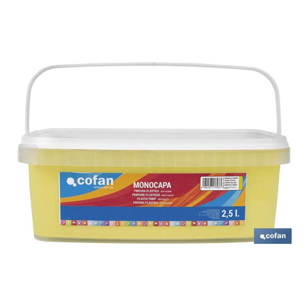 PINTURA PLÁSTICA MONOCAPA Amarillo Limón (2,5 LT)