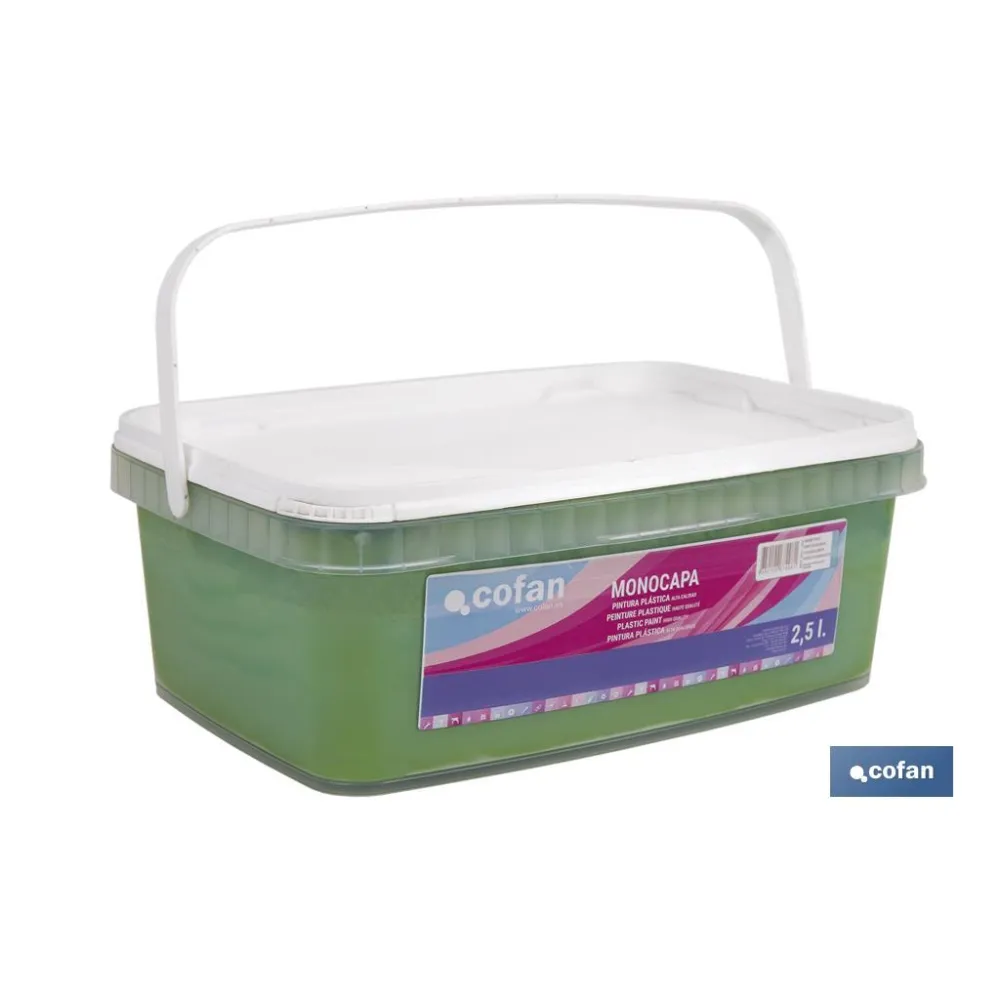 PINTURA PLÁSTICA MONOCAPA Verde Yuca (2,5 LT)