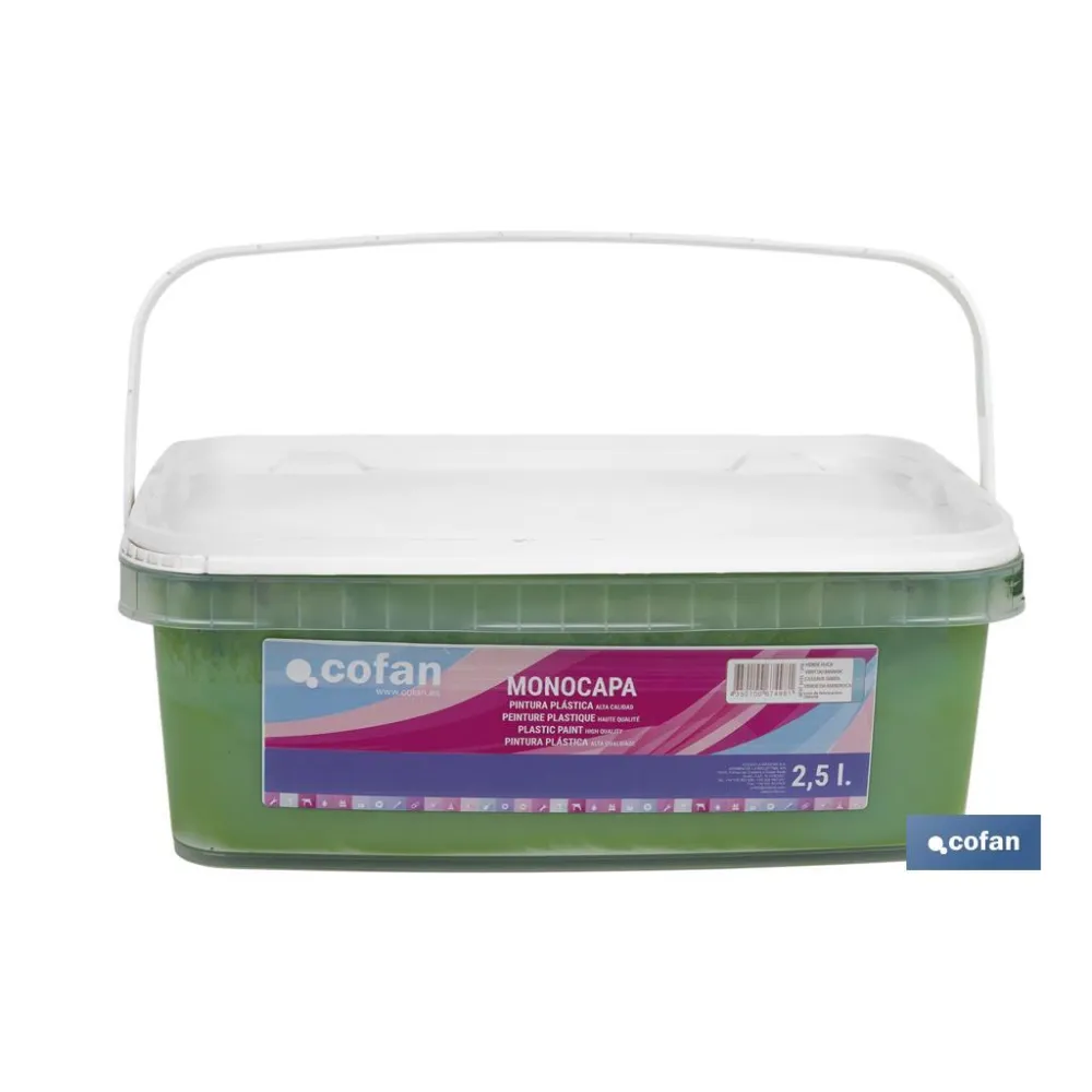 PINTURA PLÁSTICA MONOCAPA Verde Yuca (2,5 LT)
