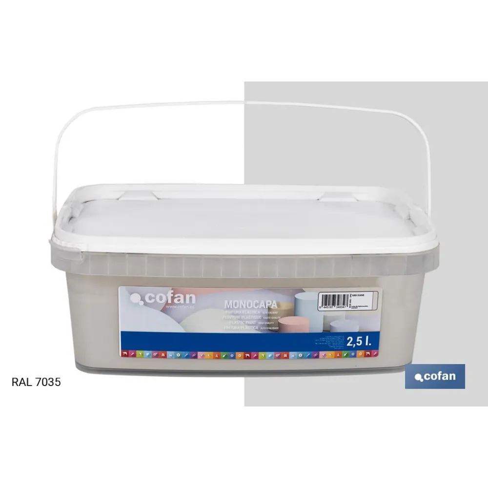 PINTURA PLÁSTICA MONOCAPA GRIS SUAVE 2,5 L
