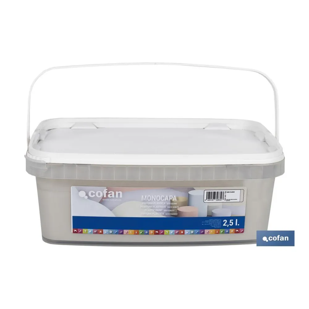 PINTURA PLÁSTICA MONOCAPA GRIS SUAVE 2,5 L