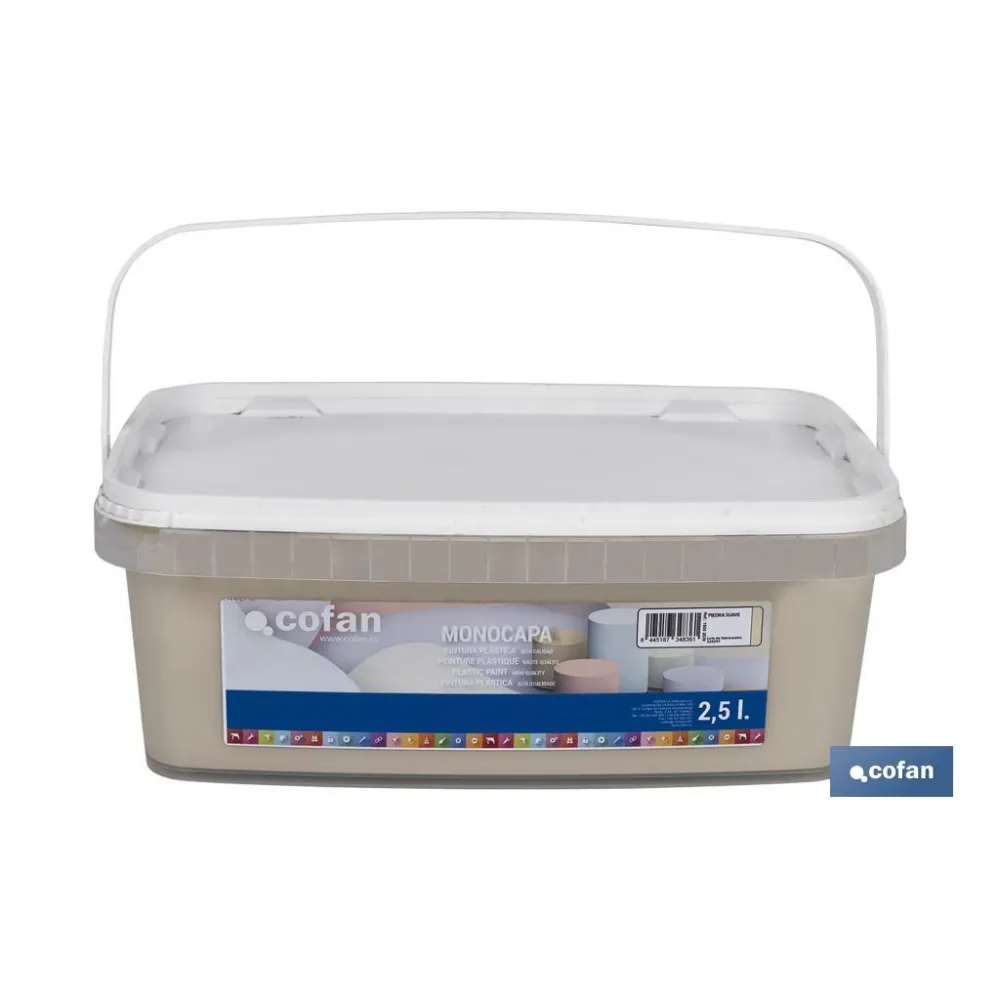 PINTURA PLÁSTICA MONOCAPA PIEDRA SUAVE 2,5 L