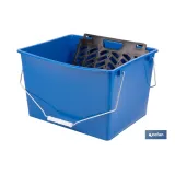 CUBETA 16 L. AZUL CON REJILLA 2 ASAS
