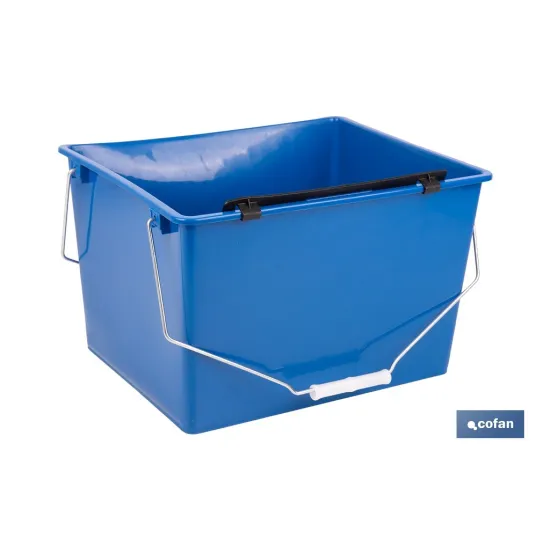 CUBETA 16 L. AZUL CON REJILLA 2 ASAS
