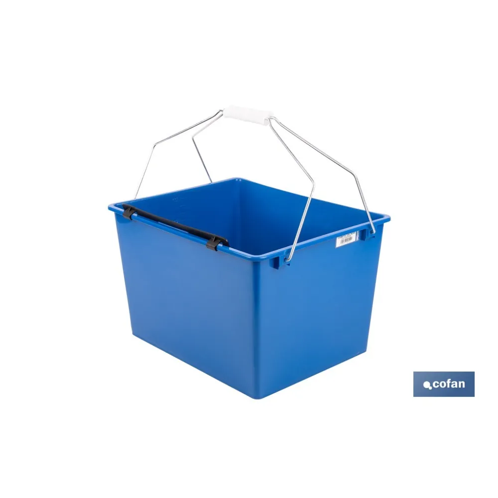 CUBETA 16 L. AZUL CON REJILLA 2 ASAS
