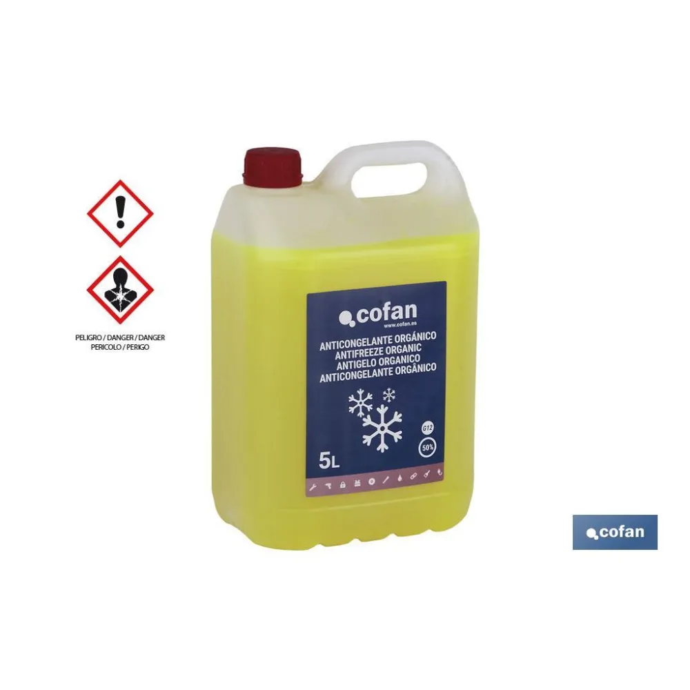 ANTICONGELANTE G-12 50% ORGÁNICO AMARILLO 5 L