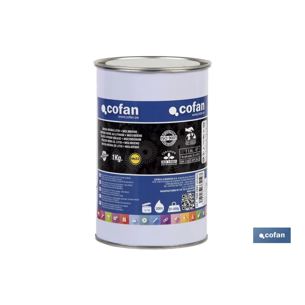 CARTUCHO GRASA NEGRA LITIO+MOLIBDENO 400 grs