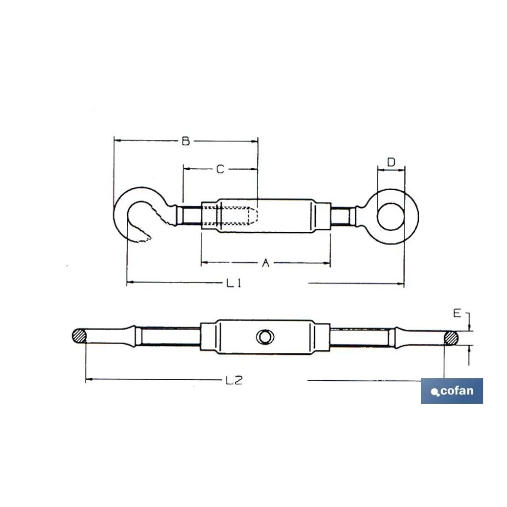 TENSOR TUBULAR GANCHO-ANILLA M-20