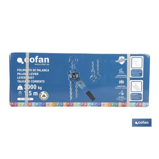 POLIPASTO DE PALANCA 3,0 T ELEVACIÓN 1,5 M