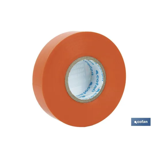 CINTA AISLANTE 180 Micras NARANJA 19mmX20 Metros