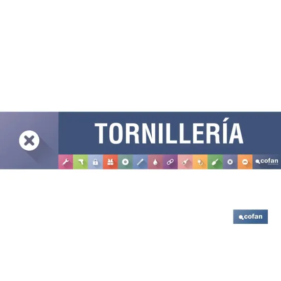 SEÑALETICA IMANTADA PARA EXPOSITOR 975 x 200 mm - TORNILLERIA
