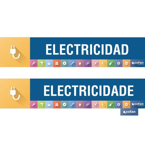 SEÑALETICA IMANTADA PARA EXPOSITOR 975 x 200 mm - ELECTRICIDAD