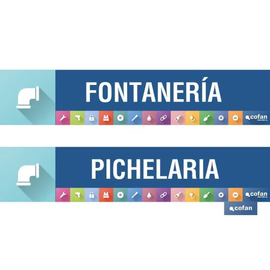 SEÑALETICA IMANTADA PARA EXPOSITOR 975 x 200 mm - FONTANERIA