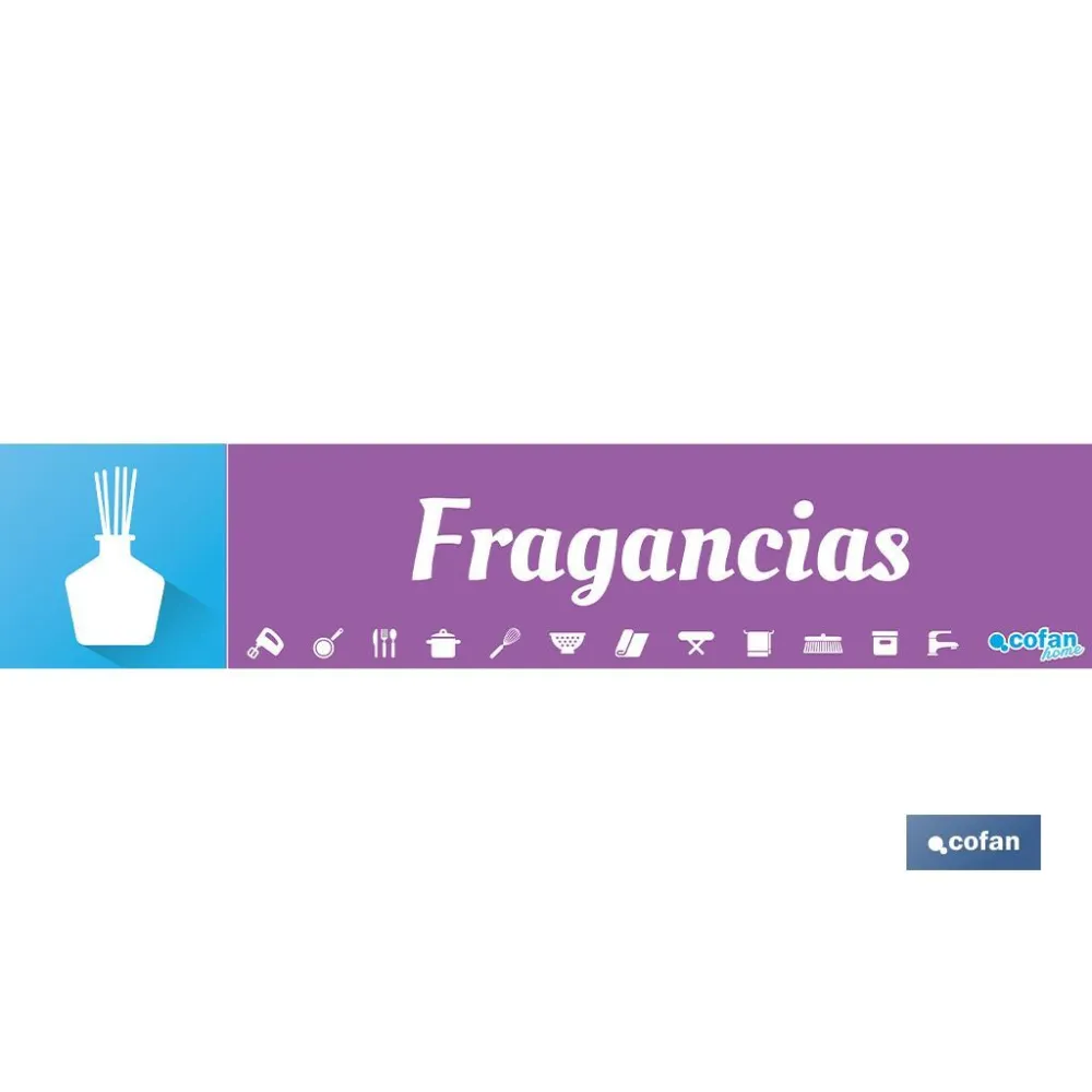 SEÑALETICA IMANTADA PARA EXPOSITOR 975 x 200 mm - FRAGANCIAS