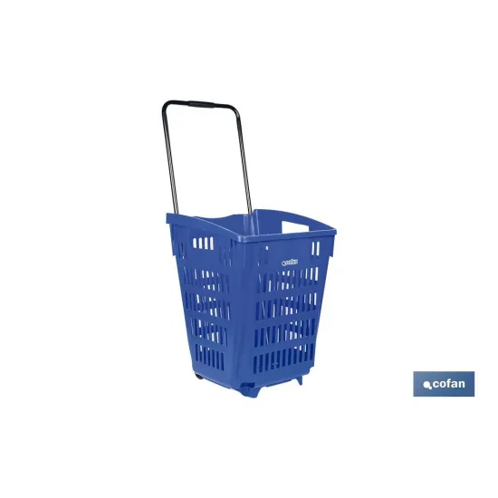 CESTA DE COMPRA CON RUEDAS Y ASA TELESCÓPICA 390X390X529 MM