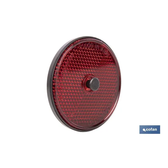 CATADIÓPTRICO REDONDO ROJO Ø 60 MM CON TORNILLO