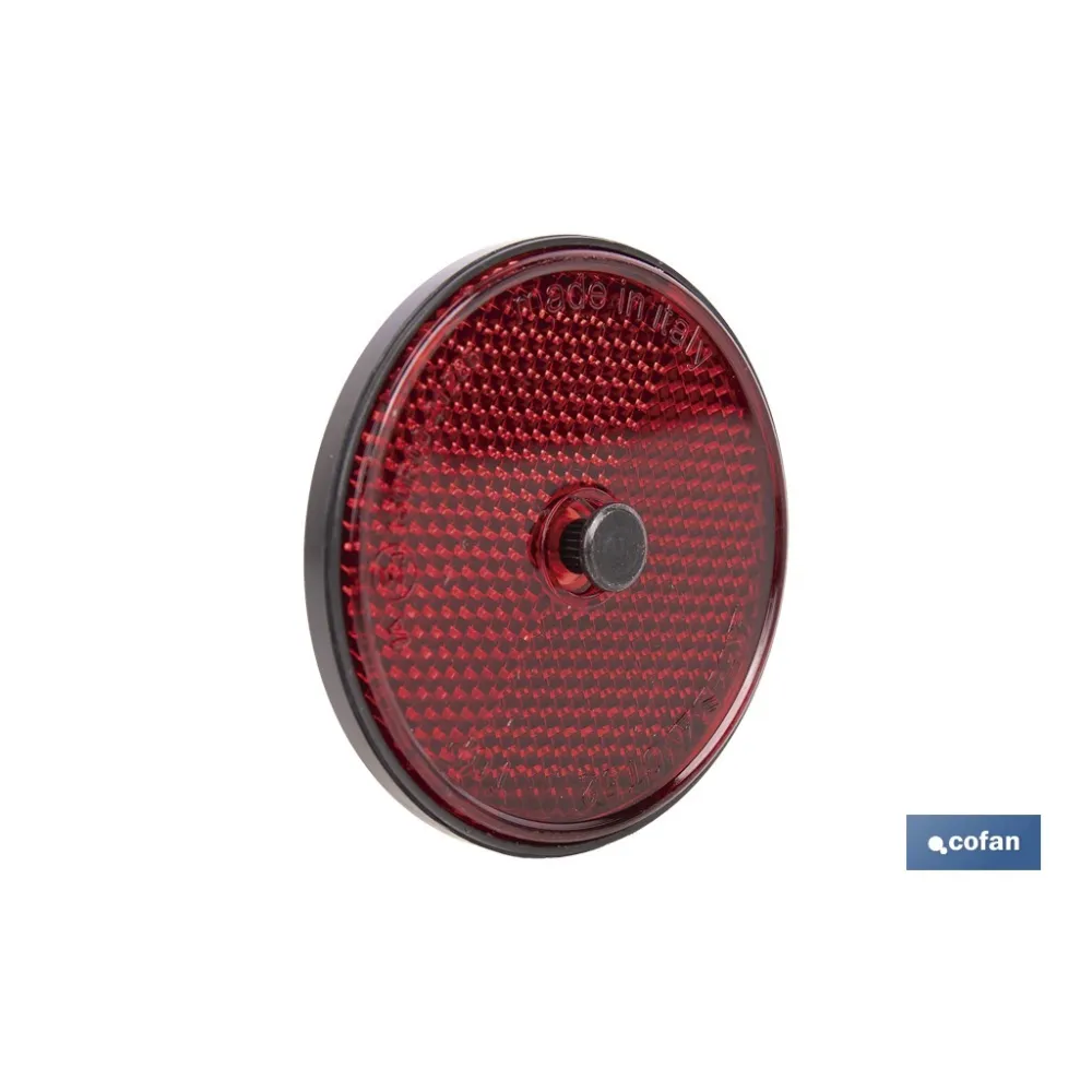 CATADIÓPTRICO REDONDO ROJO Ø 60 MM CON TORNILLO