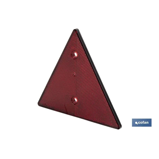 CATADIÓPTRICO TRIANGULAR ROJO 155 X 137 MM CON AGUJERO Y SIN TORNILLOS