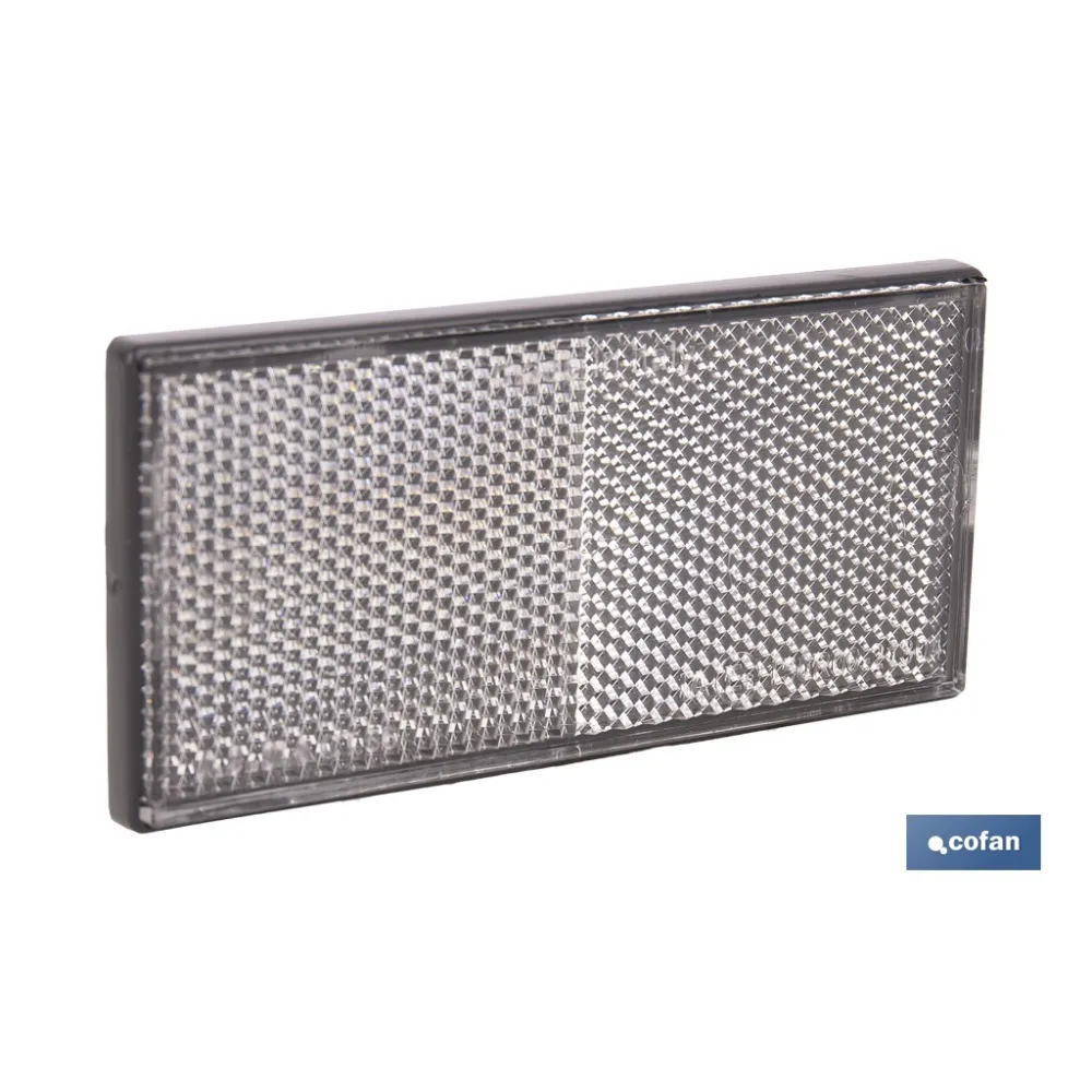 CATADIÓPTRICO RECTANGULAR BLANCO 106 X 50 MM ADHESIVO