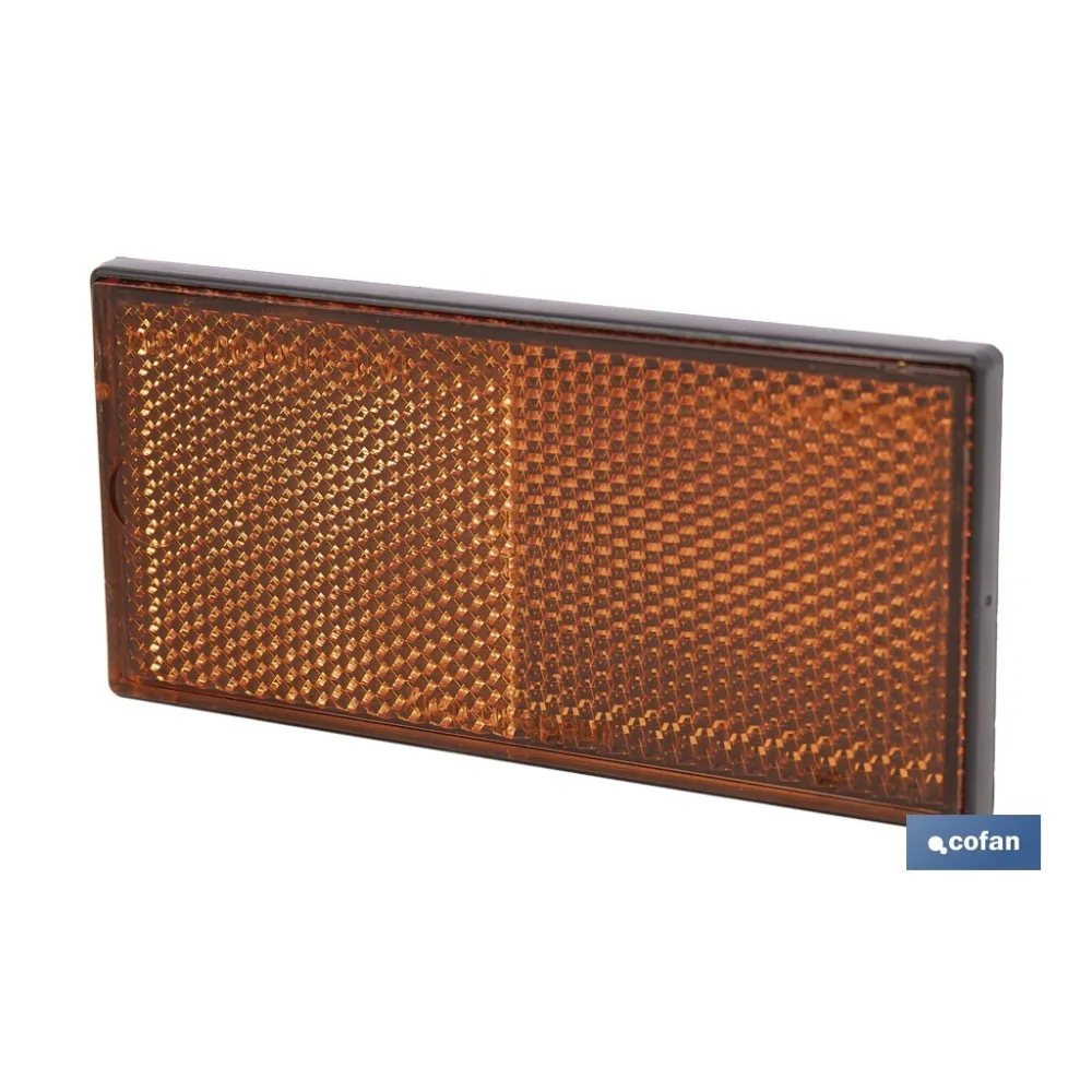 CATADIÓPTRICO RECTANGULAR ÁMBAR 106 X 50 MM ADHESIVO