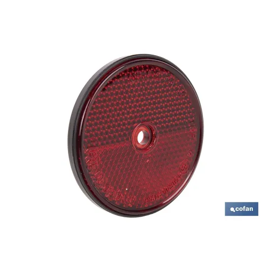 CATADIÓPTRICO REDONDO ROJO Ø60 MM CON AGUJERO SIN TORNILLO
