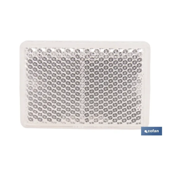 CATADIÓPTRICO RECTANGULAR BLANCO 56 X 39 MM CON ADHESIVO