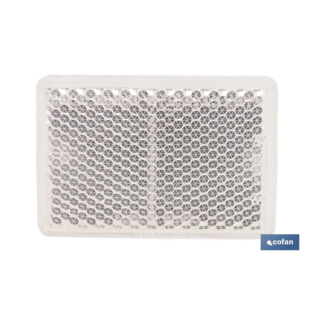 CATADIÓPTRICO RECTANGULAR BLANCO 56 X 39 MM CON ADHESIVO