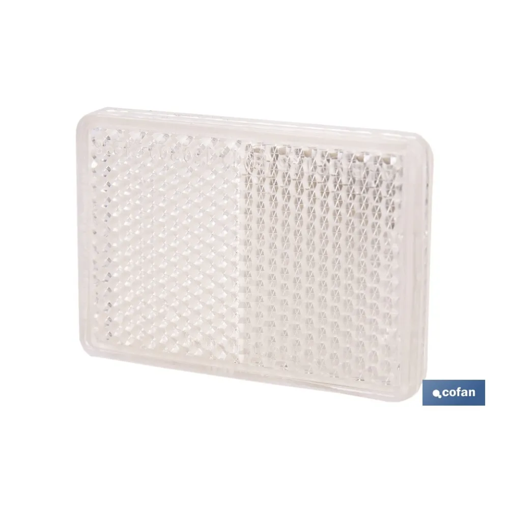 CATADIÓPTRICO RECTANGULAR BLANCO 56 X 39 MM CON ADHESIVO