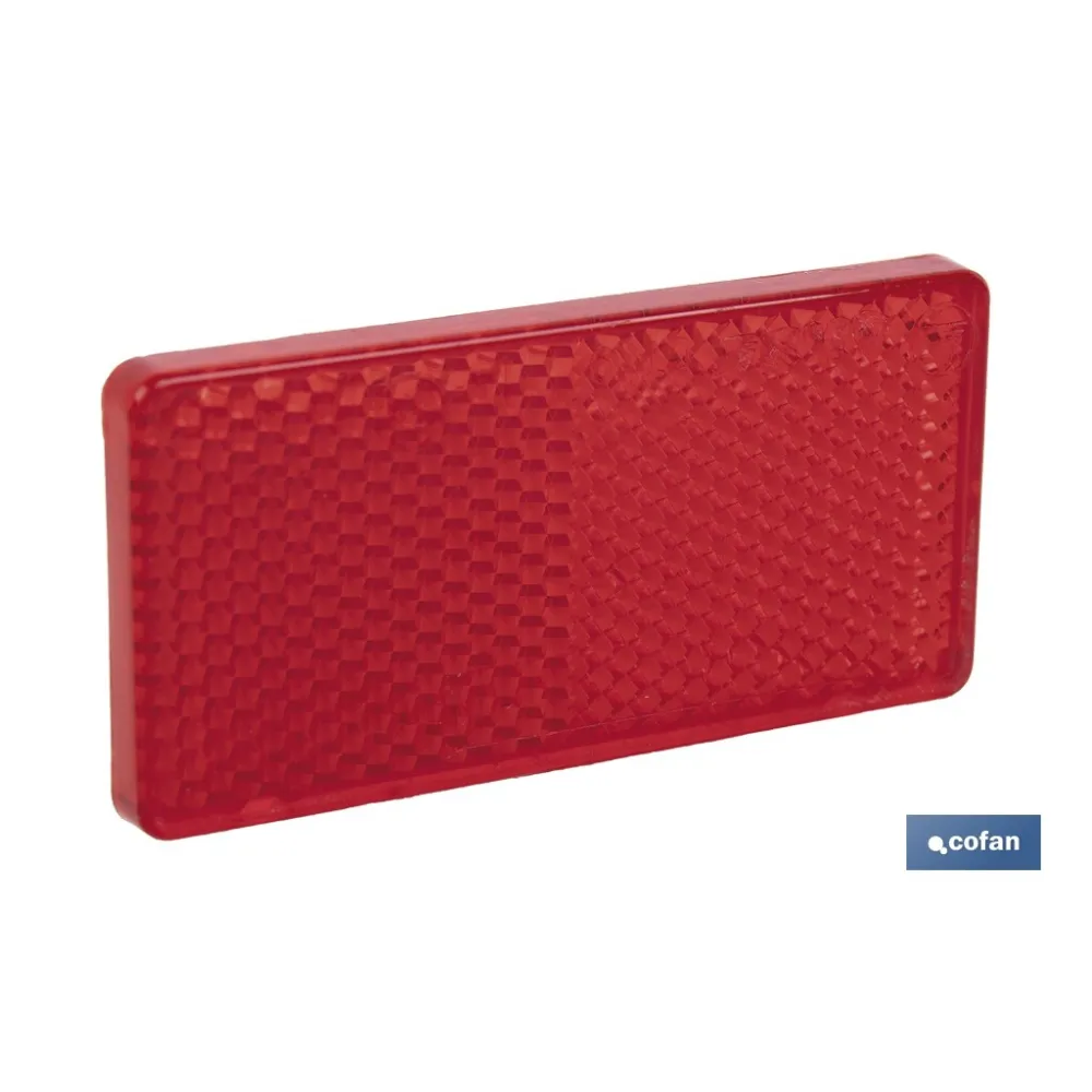 CATADIÓPTRICO RECTANGULAR ROJO 71 X 35 MM CON ADHESIVO