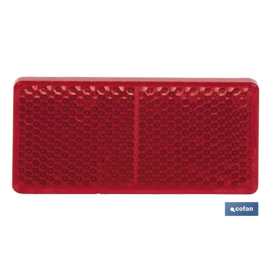 CATADIÓPTRICO RECTANGULAR ROJO 71 X 35 MM CON ADHESIVO