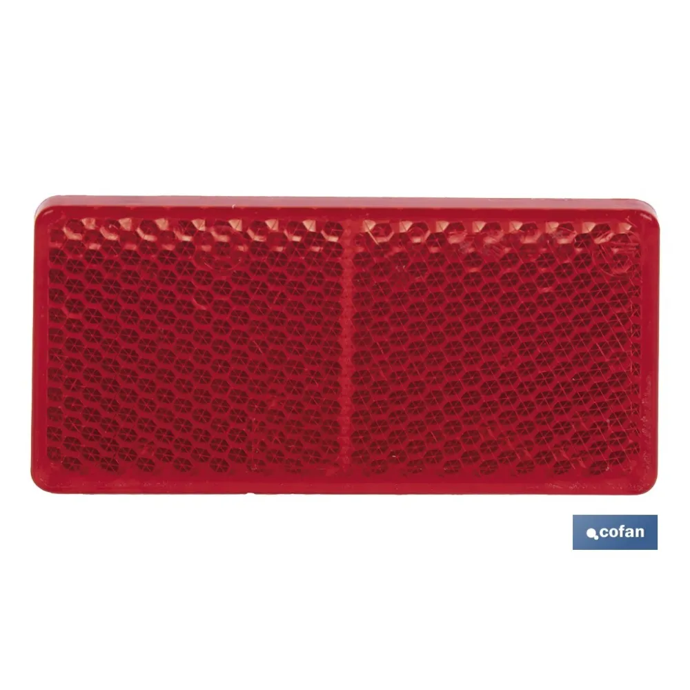 CATADIÓPTRICO RECTANGULAR ROJO 71 X 35 MM CON ADHESIVO