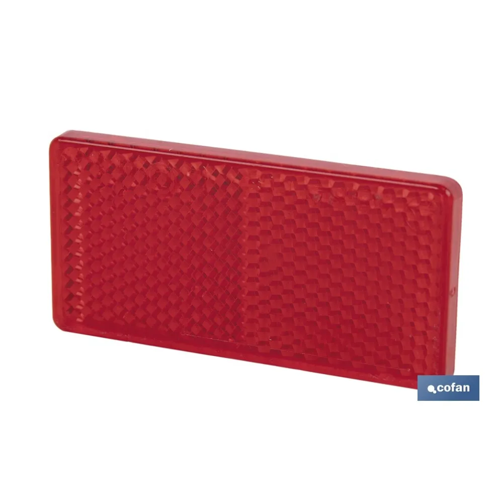 CATADIÓPTRICO RECTANGULAR ROJO 71 X 35 MM CON ADHESIVO