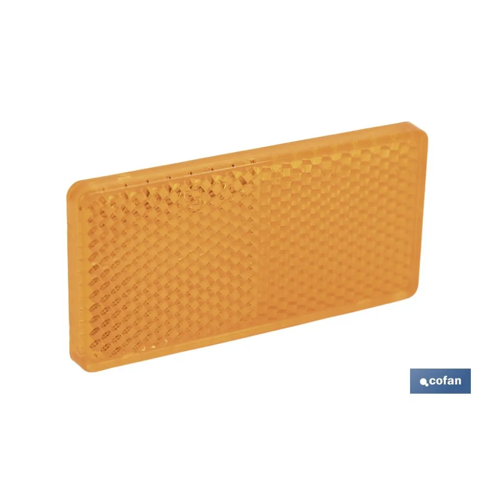 CATADIÓPTRICO RECTANGULAR ÁMBAR 71 X 35 MM CON ADHESIVO