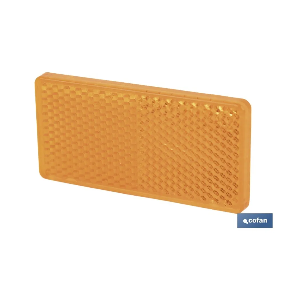 CATADIÓPTRICO RECTANGULAR ÁMBAR 71 X 35 MM CON ADHESIVO
