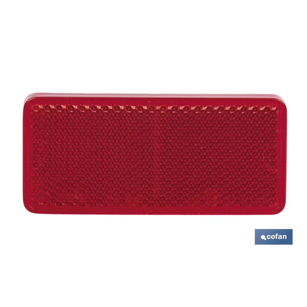 CATADIÓPTRICO RECTANGULAR ROJO 94 X 44 MM CON ADHESIVO