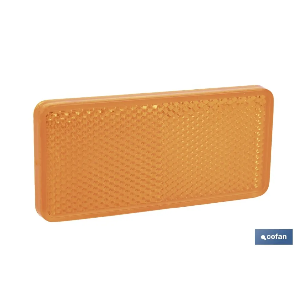 CATADIÓPTRICO RECTANGULAR ÁMBAR 94 X 44 MM CON ADHESIVO