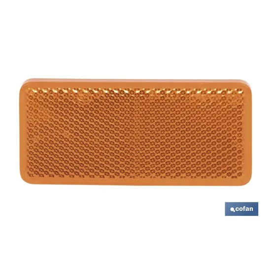 CATADIÓPTRICO RECTANGULAR ÁMBAR 94 X 44 MM CON ADHESIVO