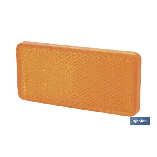 CATADIÓPTRICO RECTANGULAR ÁMBAR 94 X 44 MM CON ADHESIVO