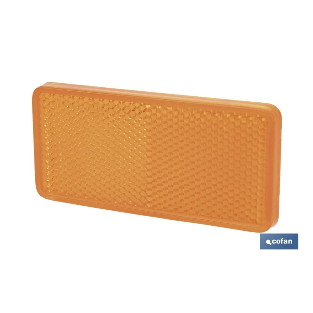 CATADIÓPTRICO RECTANGULAR ÁMBAR 94 X 44 MM CON ADHESIVO