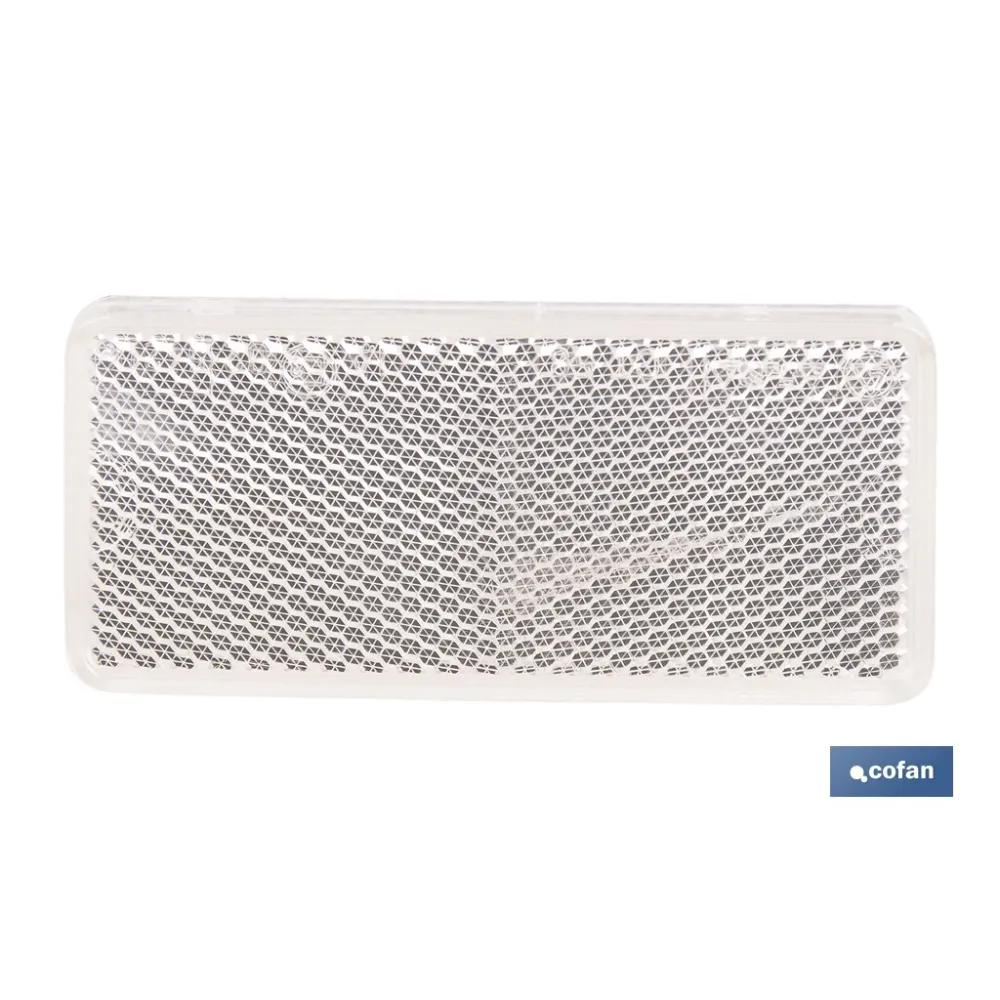 CATADIÓPTRICO RECTANGULAR BLANCO 94 X 44 MM CON ADHESIVO